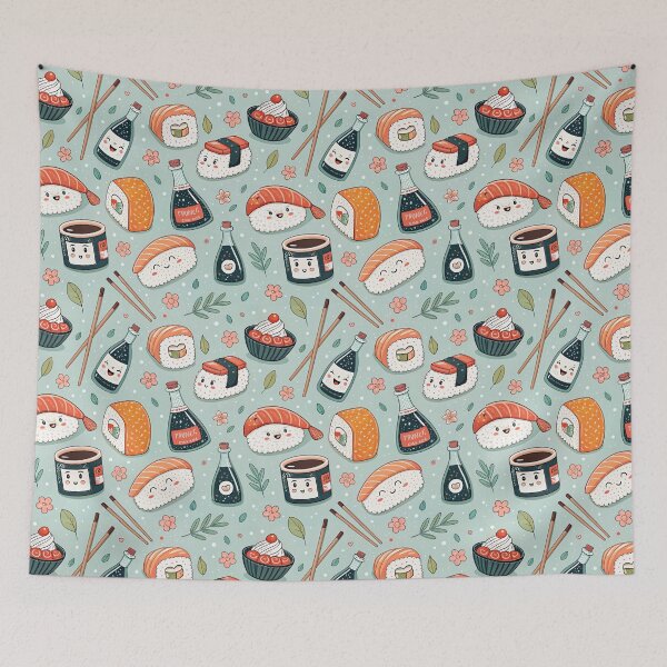 Item preview, Kawaii Sushi and Japanese Food Seamless Pattern. designed and sold by ML-Media.