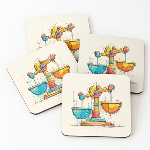 Item preview, Retro Colorful Weighing Scale Illustration – Abstract Balance Art designed and sold by Moss and Moon Studio.