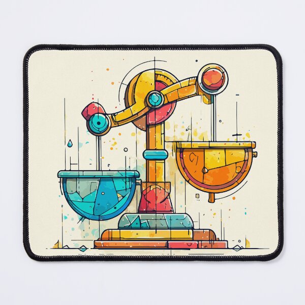 Item preview, Retro Colorful Weighing Scale Illustration – Abstract Balance Art designed and sold by Moss and Moon Studio.