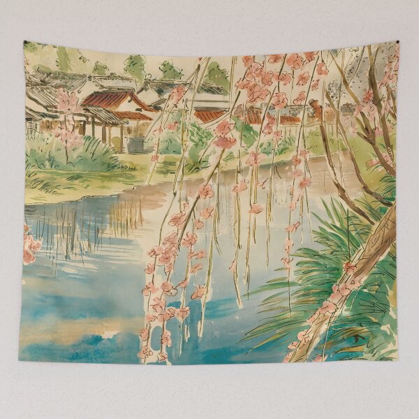Item preview, Antique Japanese Watercolor Painting designed and sold by Tamas Das.