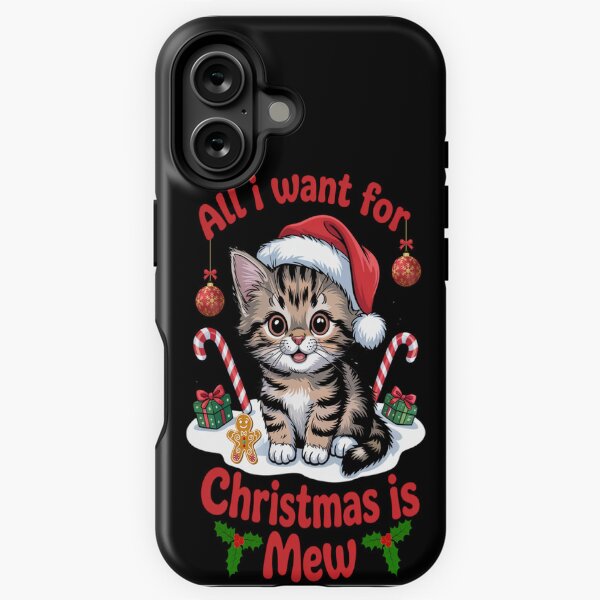 Item preview, Cute Christmas Cat – All I Want for Christmas is Mew designed and sold by Visimatic.