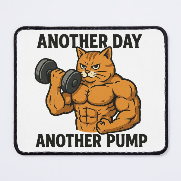 Item preview, Funny Gym Cat - Another Day Another Pump - Cat muscle training - Cat weightlifting designed and sold by Gniesss.
