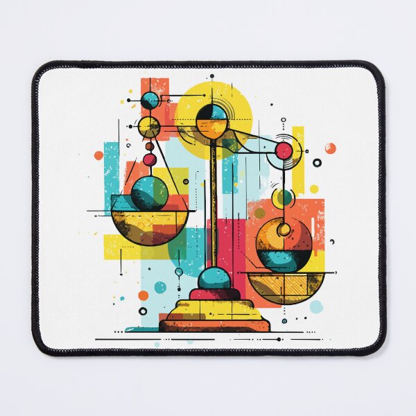 Item preview, Retro Colorful Weighing Scale Illustration – Abstract Balance Art designed and sold by Moss and Moon Studio.