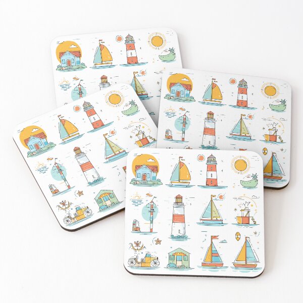 Item preview, Summer Cape Cod Clipart – Nautical Coastal Elements Illustration designed and sold by Moss and Moon Studio.