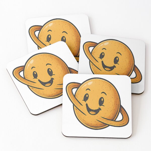 Item preview, Happy Saturn – Cute Kawaii Planet designed and sold by edexshop.