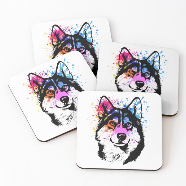 Item preview, Color Splash Husky Dog Art designed and sold by yuki-hana.