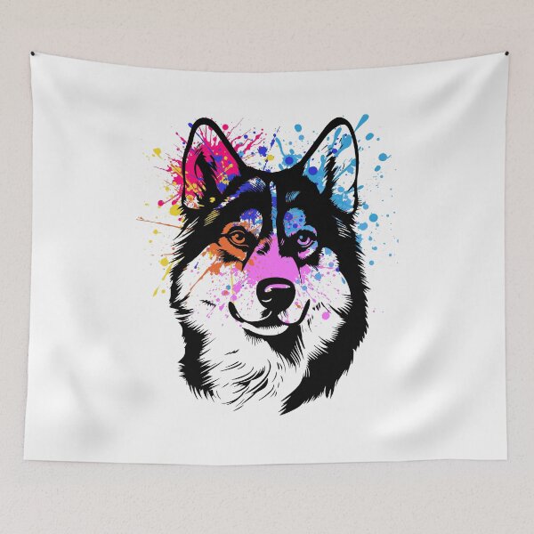 Item preview, Color Splash Husky Dog Art designed and sold by yuki-hana.