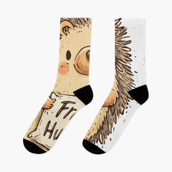 Item preview, Adorable Cartoon Hedgehog Holding “Free Hugs” Sign – Kawaii Animal Design designed and sold by Moss and Moon Studio.