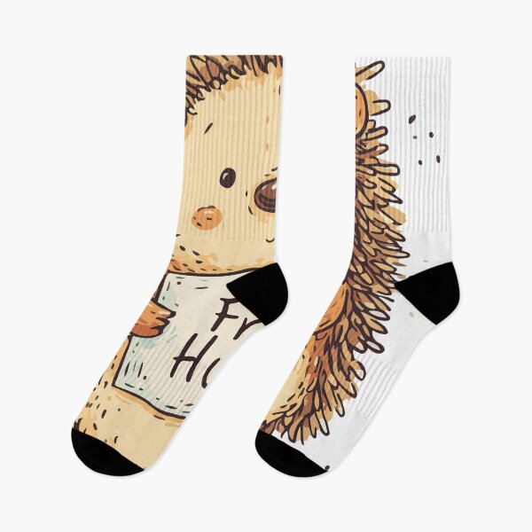 Item preview, Adorable Cartoon Hedgehog Holding “Free Hugs” Sign – Kawaii Animal Design designed and sold by Moss and Moon Studio.