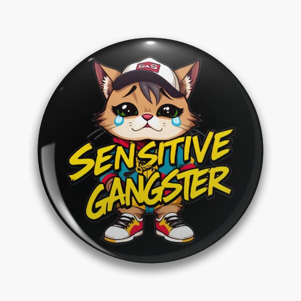 Item preview, Sensitive Gangster – Crying Cartoon Cat in Colorful 90s Streetwear Style designed and sold by GYPbyGERI.