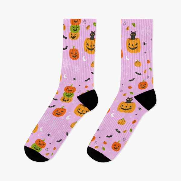 Item preview, pumpkins and black cats designed and sold by burbura.