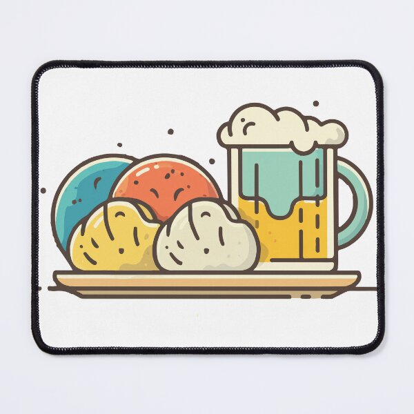 Item preview, Funny Dumplings and Beer Illustration – Cute Foodie Vector Design designed and sold by Moss and Moon Studio.