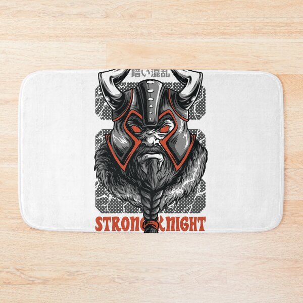 Item preview, Strong Knight – Viking Warrior Helmet Illustration with Japanese Text designed and sold by TeesHearts100.