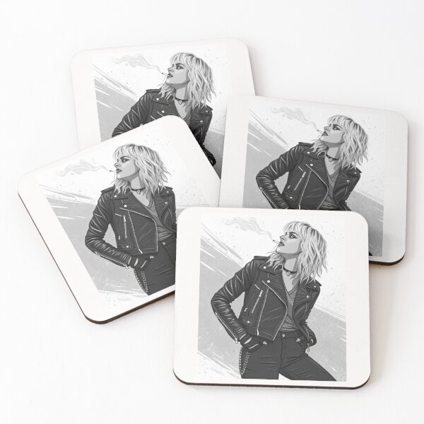 Item preview, Emily Armstrong Punk Style – Black and White Rebel Portrait Art designed and sold by JayceTucker89.