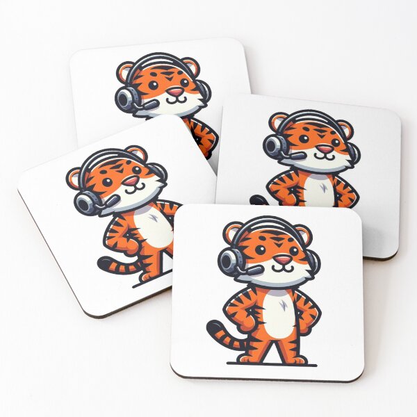Item preview, Confident Cartoon Tiger in Headphones – Music and gaming Lover Attitude designed and sold by Confuzz1ed.