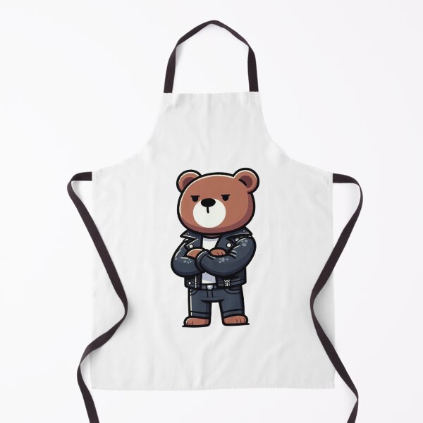 Item preview, Cartoon Bear in a Leather Jacket – Tough & Trendy Woodland Animal designed and sold by Confuzz1ed.