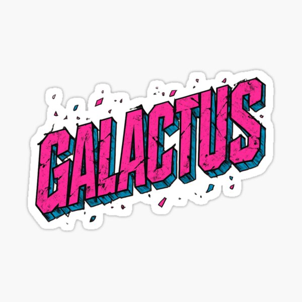 Galactus – Retro Comic Neon Typography Sticker