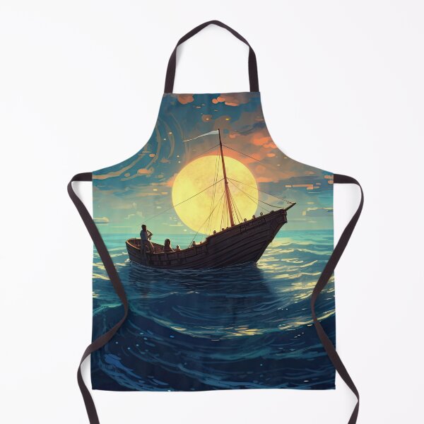 Item preview, Fishing boat and Moon designed and sold by nikigoessi.