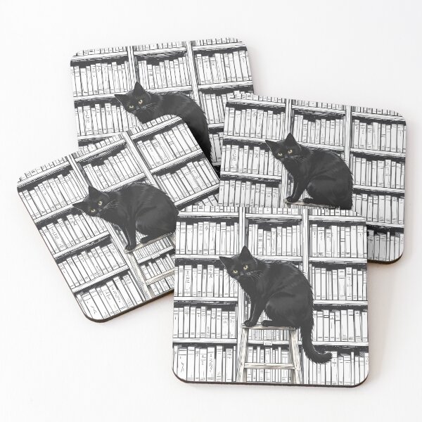 Item preview, Black Cat and Books designed and sold by FieldScent.