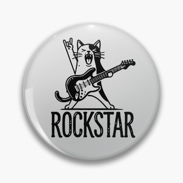 Item preview, Rock and Roll Cat for Music Lovers - Funny Rockstar Cat with Guitar Cool!!!  designed and sold by Printynest.