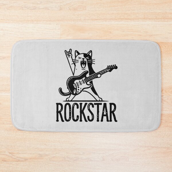 Item preview, Rock and Roll Cat for Music Lovers - Funny Rockstar Cat with Guitar Cool!!!  designed and sold by Printynest.