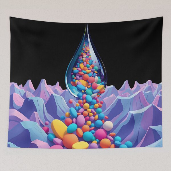Item preview, Crystalline Water Droplet with Colorful Sphere Cascade Design designed and sold by AbdS07.