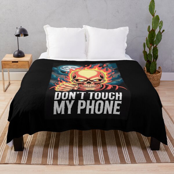 Item preview, 577 / 5,000 Skull on Fire – Protective Art "Don't Touch My Phone" designed and sold by Kaibutsu World.