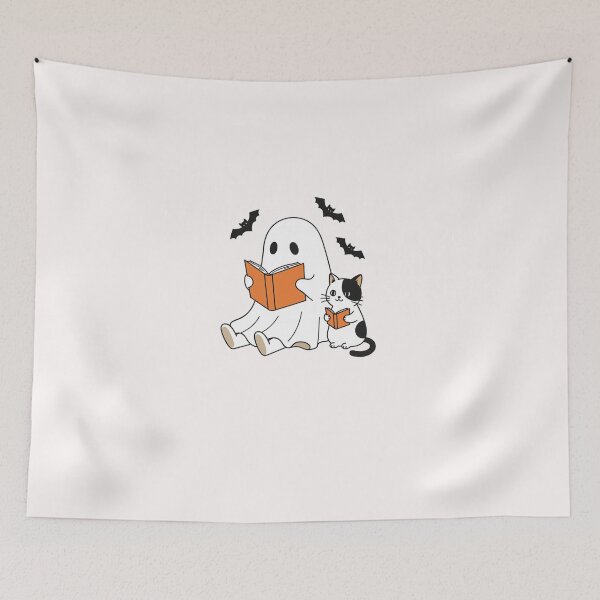 Item preview, Cute Halloween Ghost Reading Book designed and sold by MOHITSALVI.