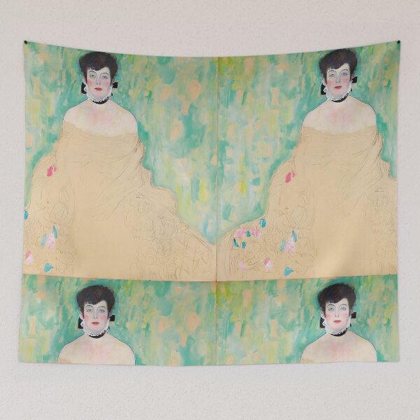 Item preview, Portrait of Amalie Zuckerkandl – unfinished art by Gustav Klimt (1917) designed and sold by EmeraldeaArt.