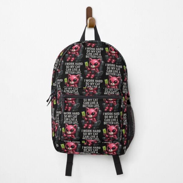 Item preview, I Work Hard So My Cat Can Live A Better Life – Cyber Cat Boss Edition designed and sold by Shamirazzuri.