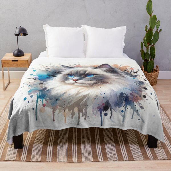 Item preview, Watercolor Ragdoll cat with blue eyes designed and sold by paulrommer.