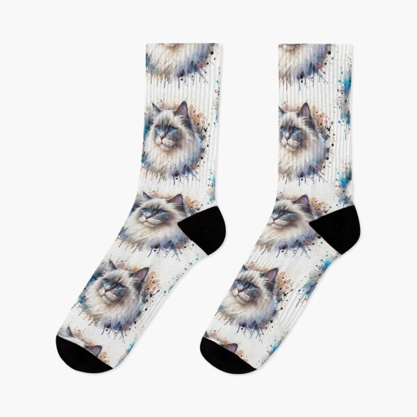Item preview,  Watercolor Ragdoll cat with blue eyes designed and sold by paulrommer.