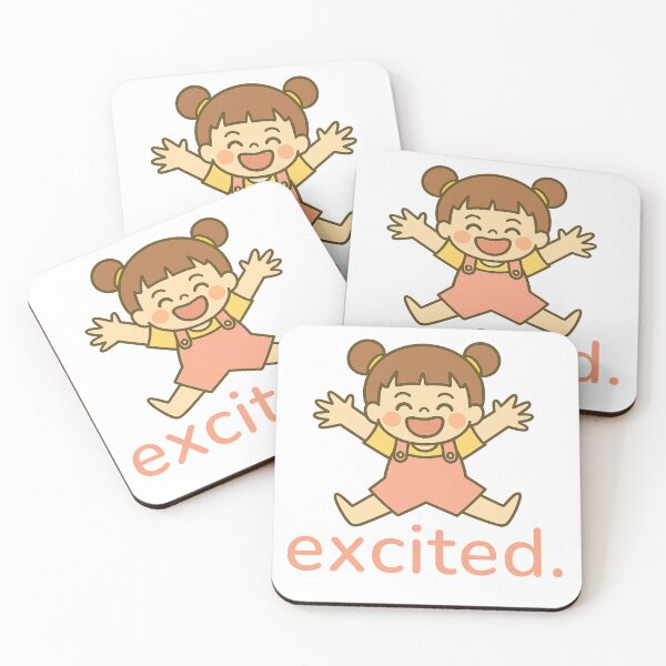 Item preview, Excited – Chibi Girl Jumping with Open Arms and Happy Smile designed and sold by HelloPumpui.