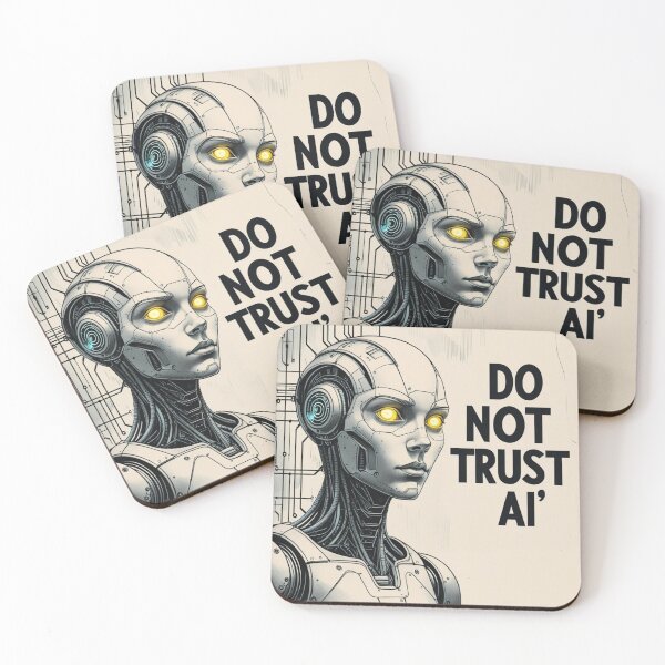 Item preview, Do Not Trust AI – Bold Artificial Intelligence Warning Design designed and sold by smitke.