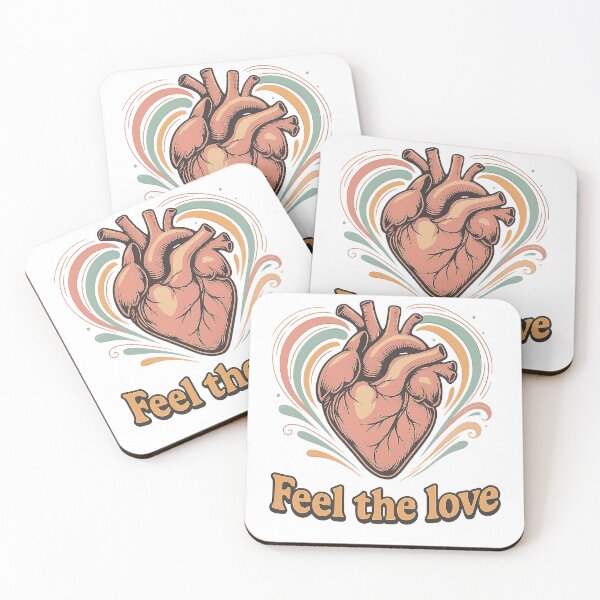 Item preview, Feel the Love – 70s Psychedelic Heart Tee designed and sold by Feel It All Club.
