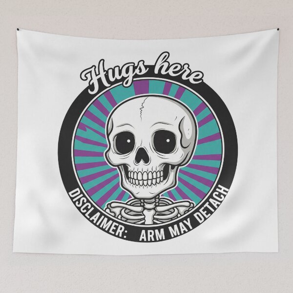Item preview, Hugs Here Disclaimer: Arm May Detach Skeleton designed and sold by Owcomm.