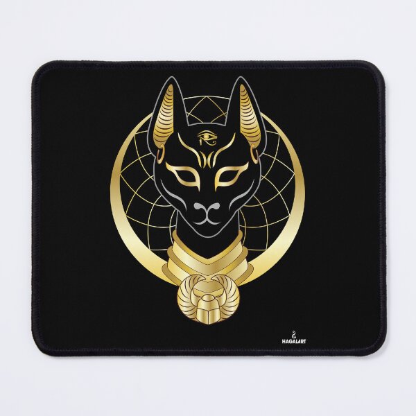 Item preview, Bastet goddess golden moon designed and sold by Hagal Art.