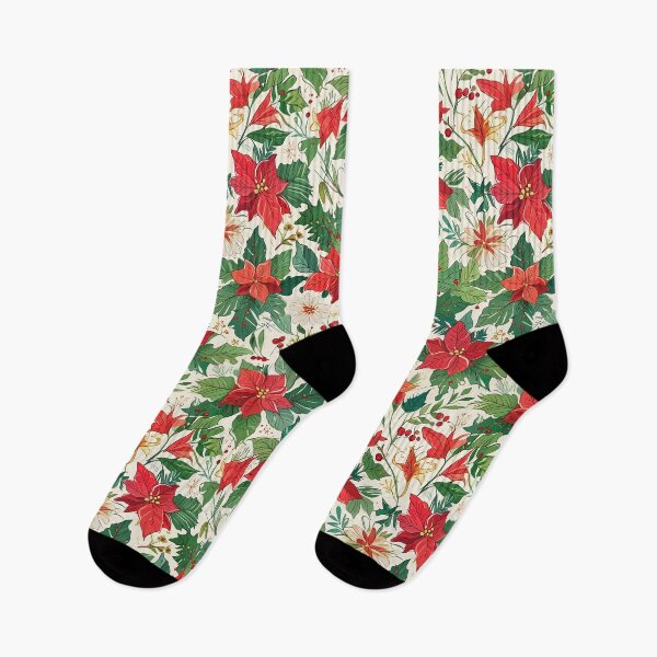 Item preview, Festive Poinsettia Pattern With Greenery designed and sold by CoolPixels.