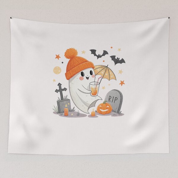 Item preview, Cute Ghost Coffee Pumpkin Halloween designed and sold by MOHITSALVI.