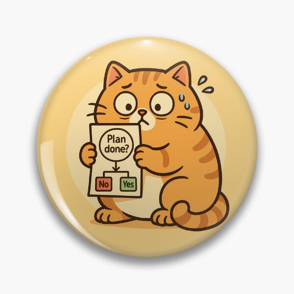 Item preview, Worried Cat Holding Plan Chart designed and sold by Yuliya Brush.