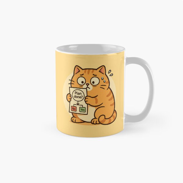 Item preview, Worried Cat Holding Plan Chart designed and sold by Yuliya Brush.