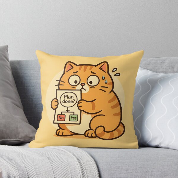 Item preview, Worried Cat Holding Plan Chart designed and sold by Yuliya Brush.