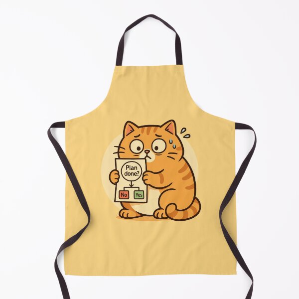 Item preview, Worried Cat Holding Plan Chart designed and sold by Yuliya Brush.
