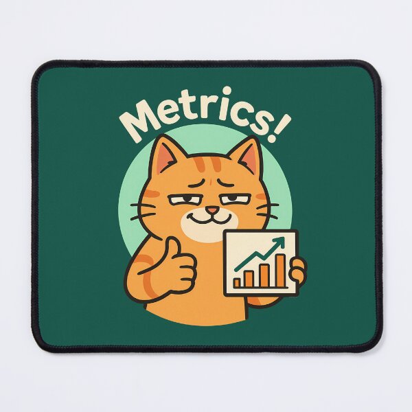 Item preview, Confident Cat with Metrics Chart designed and sold by Yuliya Brush.