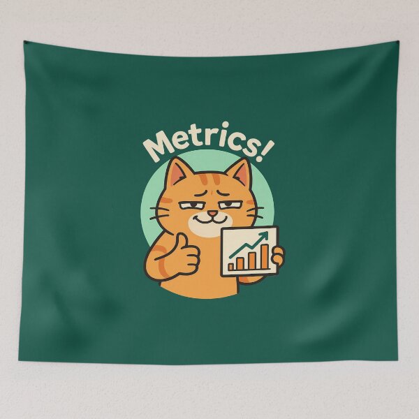Item preview, Confident Cat with Metrics Chart designed and sold by Yuliya Brush.