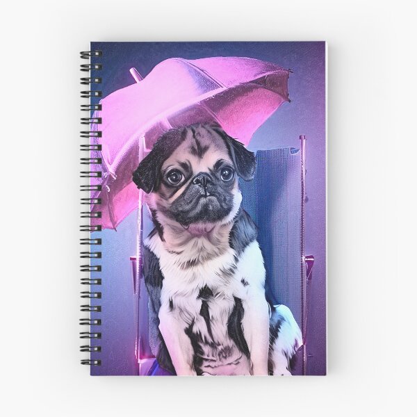 Item preview, Pug sitting under a pink umbrella designed and sold by Jennifer Morcom.