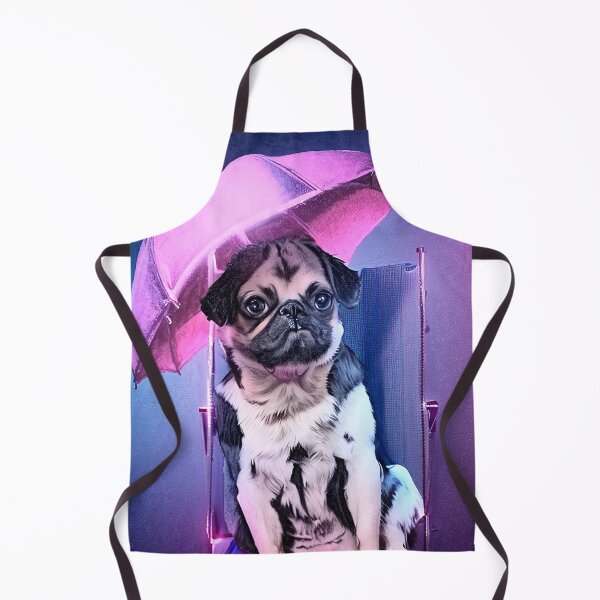 Item preview, Pug sitting under a pink umbrella designed and sold by Jennifer Morcom.