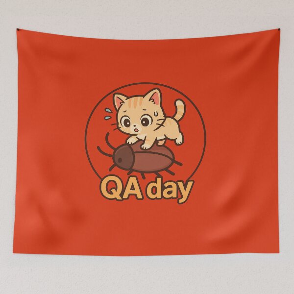 Item preview, QA Day Bug Hunter Cat designed and sold by Yuliya Brush.