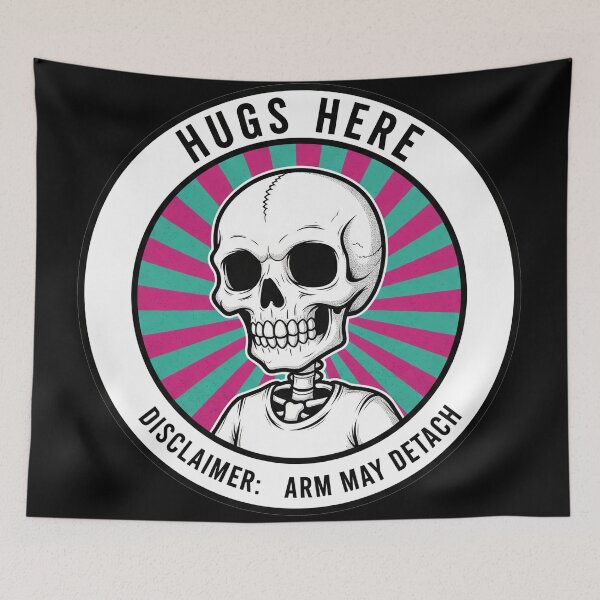 Item preview, Hugs Here Disclaimer: Arm May Detach Skeleton designed and sold by Owcomm.