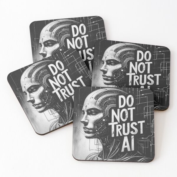 Item preview, Do Not Trust AI – Bold Artificial Intelligence Warning Design designed and sold by smitke.